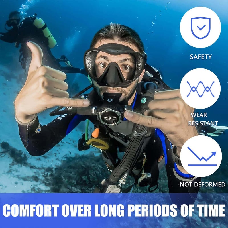JUSTOOP Store Scuba Diving Mouthpiece, Silicone Snorkel Mouthpiece Regulator Replacement with Regulator Tie Fits Most Standard Regulators Scuba Diving Accessories, Orange/Black/Yellow/Green - Image 5